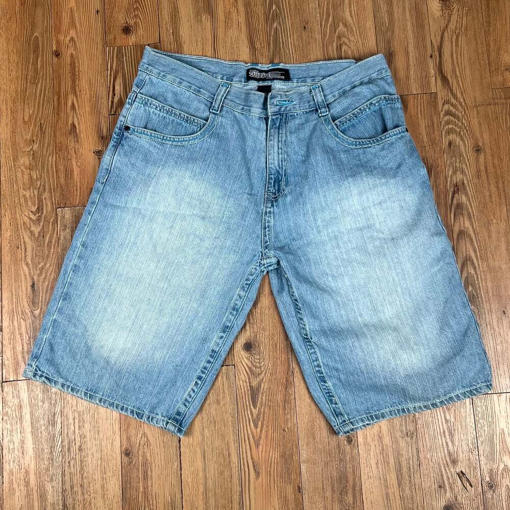 Vintage Y2K Southpole Baggy Jean Shorts Size 38 Light Wash Denim